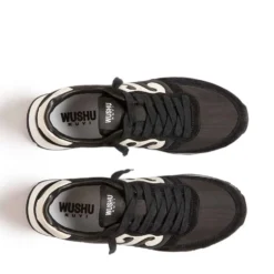 Sneakers Uomo WUSHU RUYI Club 45 in Suede e Nylon Black e White