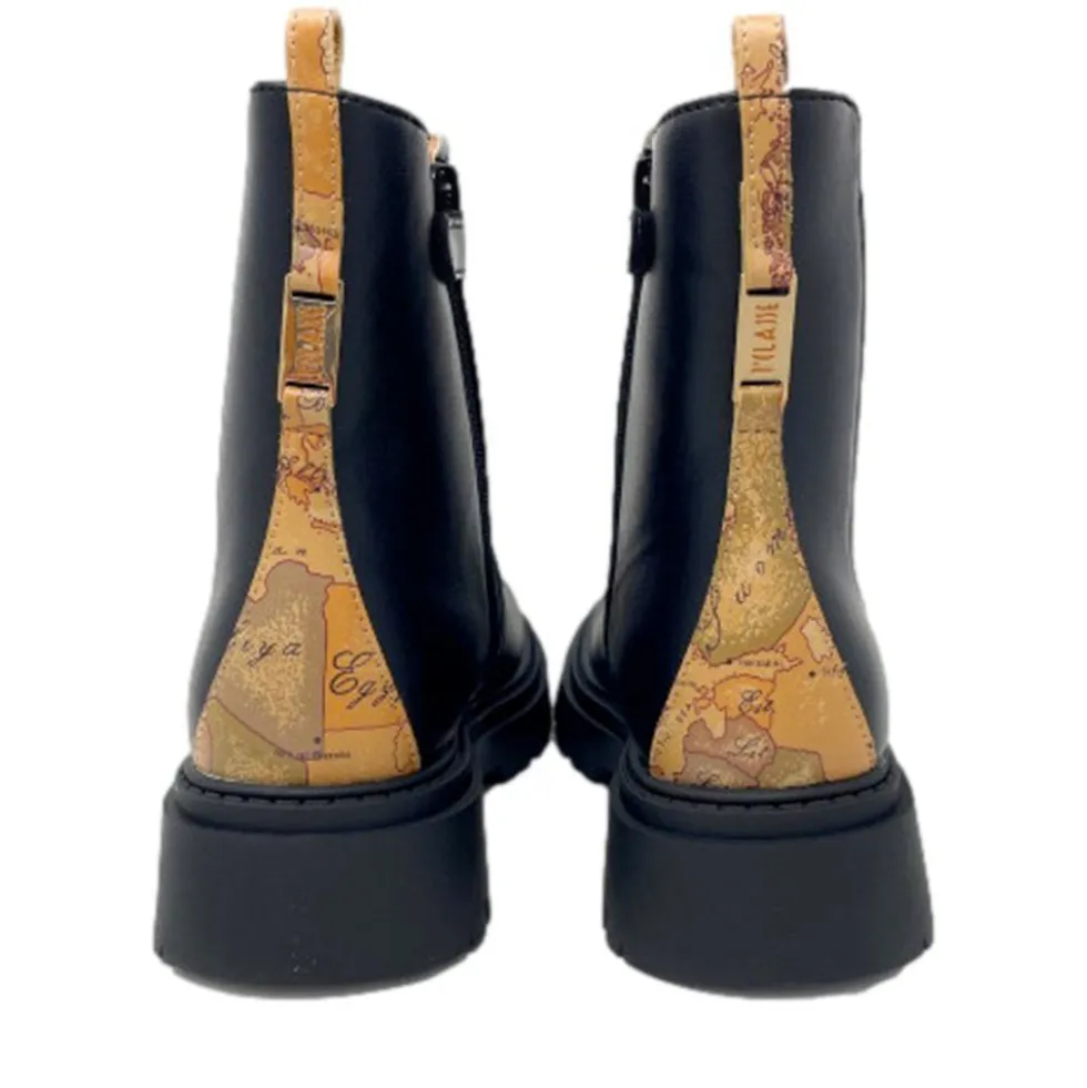 Stivaletti Beatles 1A Classe Alviero Martini Neri con Inserto Geo Beige 2307