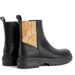 Stivaletti Beatles Donna 1A Classe Alviero Martini in Eco Nappa Nera con Inserto Geo Classic 1246