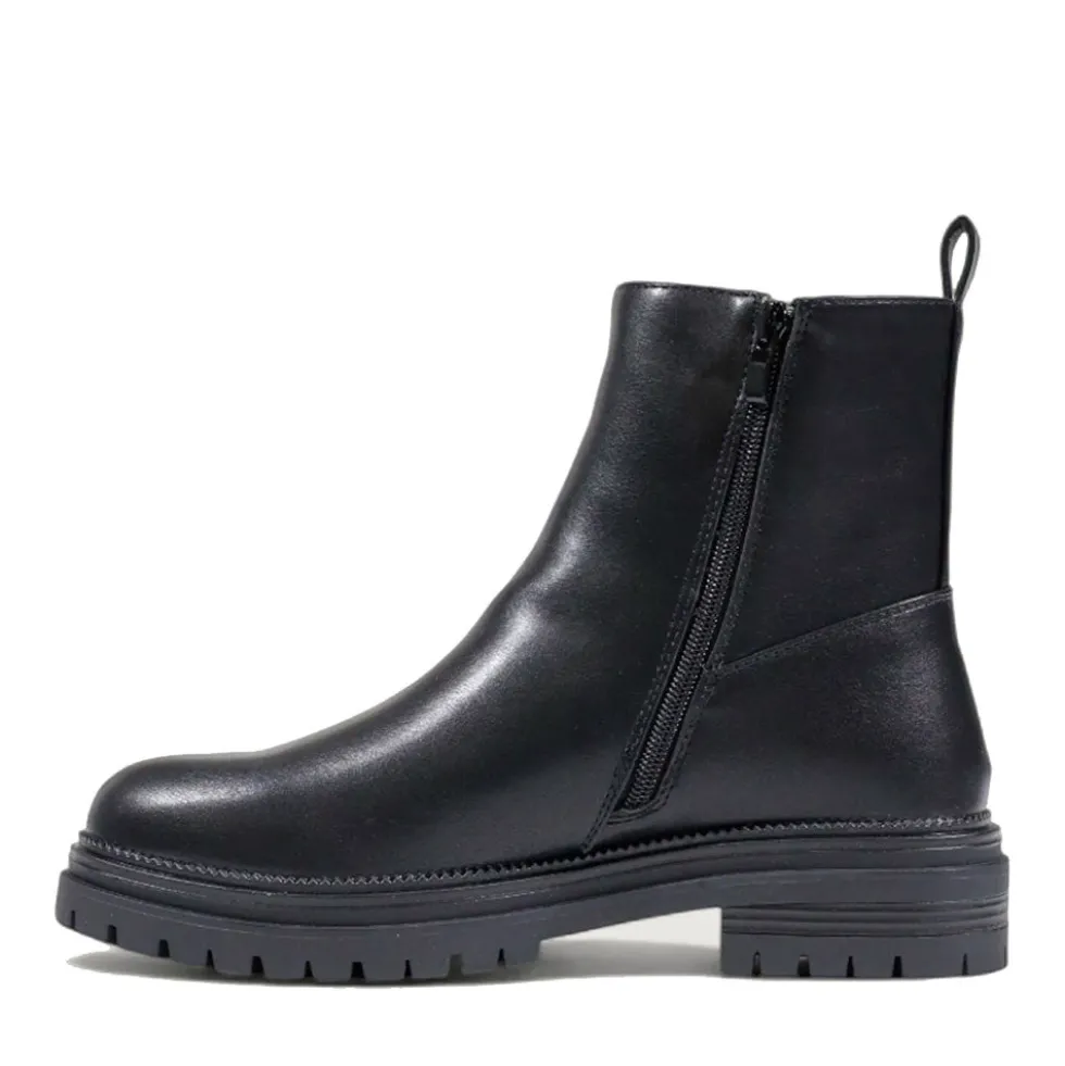 Stivaletti Beatles Donna 1A Classe Alviero Martini in Eco Nappa Nera con Inserto Geo Classic 1246