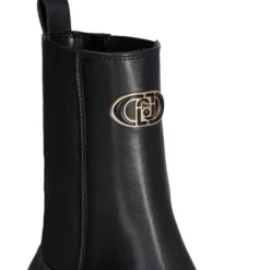 Stivaletti Beatles Donna LIU JO London 02 in Pelle Nera con Inserti Monogram