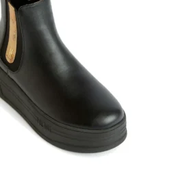 Stivaletti Donna con Zeppa 1A Classe Alviero Martini linea Geo Elevate in Eco Nappa Nera 1211