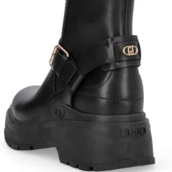 Stivaletti Donna LIU JO Andrea 03 in Pelle Nera con Dettagli Bold