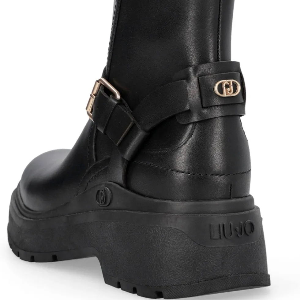 Stivaletti Donna LIU JO Andrea 03 in Pelle Nera con Dettagli Bold