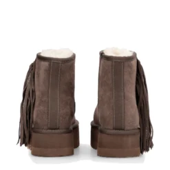 Stivaletti Donna Platform Imbottiti LIU JO Jane 09 in Suede color Ebano con Frange
