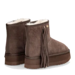 Stivaletti Donna Platform Imbottiti LIU JO Jane 09 in Suede color Ebano con Frange