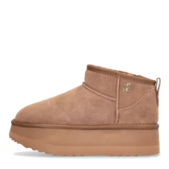 Stivaletti Donna Platform LIU JO Jane 01 Imbottiti in Suede color Cognac
