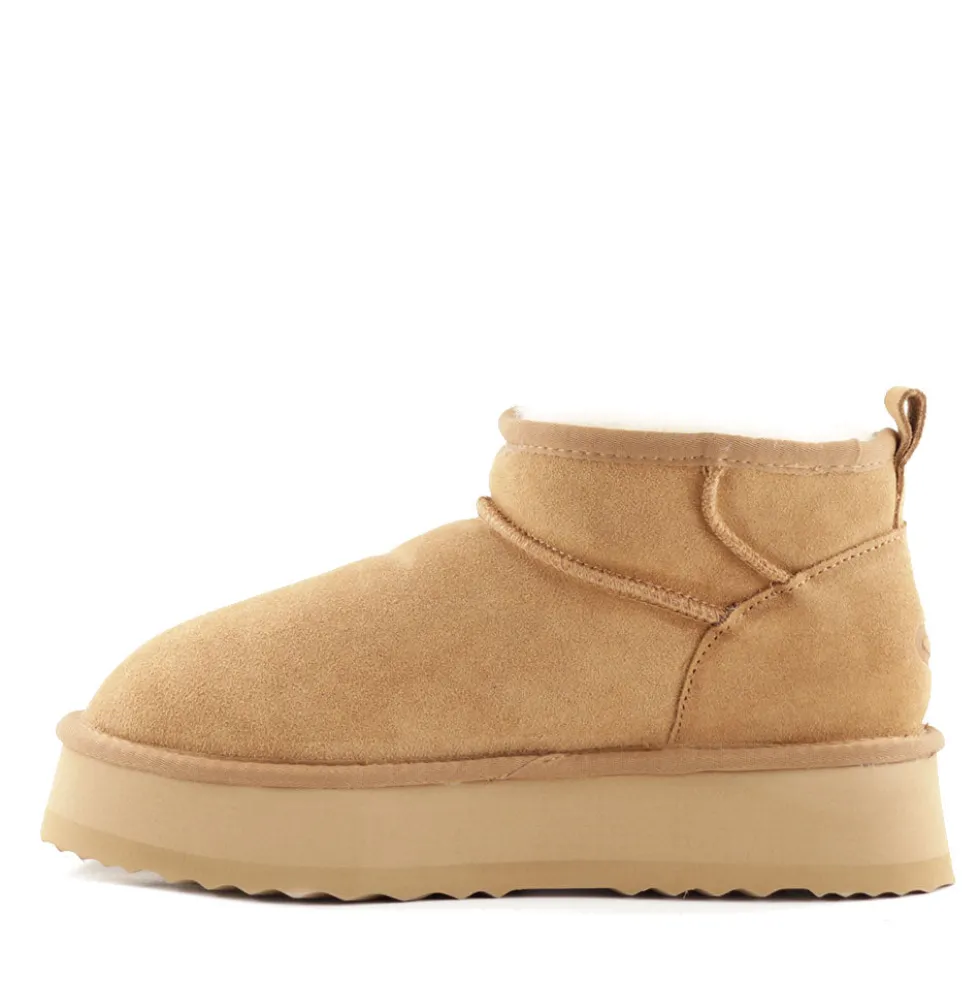 Stivaletti Imbottiti Platform S by MASSIMO SANTINI linea Springer 03 in Velour color Cammello