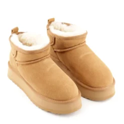 Stivaletti Imbottiti Platform S by MASSIMO SANTINI linea Springer 03 in Velour color Cammello