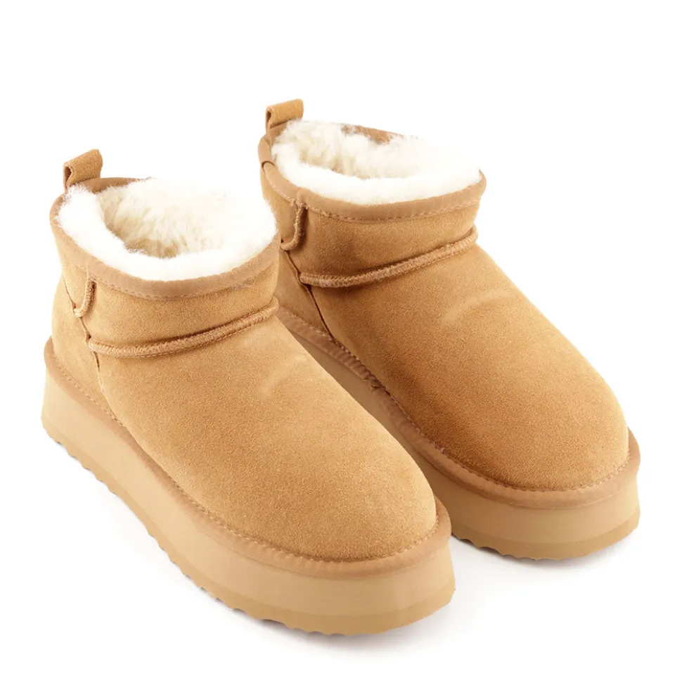Stivaletti Imbottiti Platform S by MASSIMO SANTINI linea Springer 03 in Velour color Cammello
