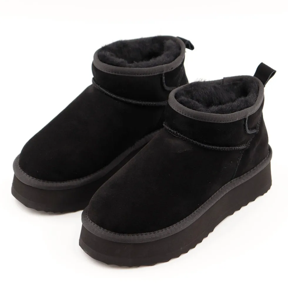 Stivaletti Imbottiti Platform S by MASSIMO SANTINI linea Springer 08 in Velour Nero