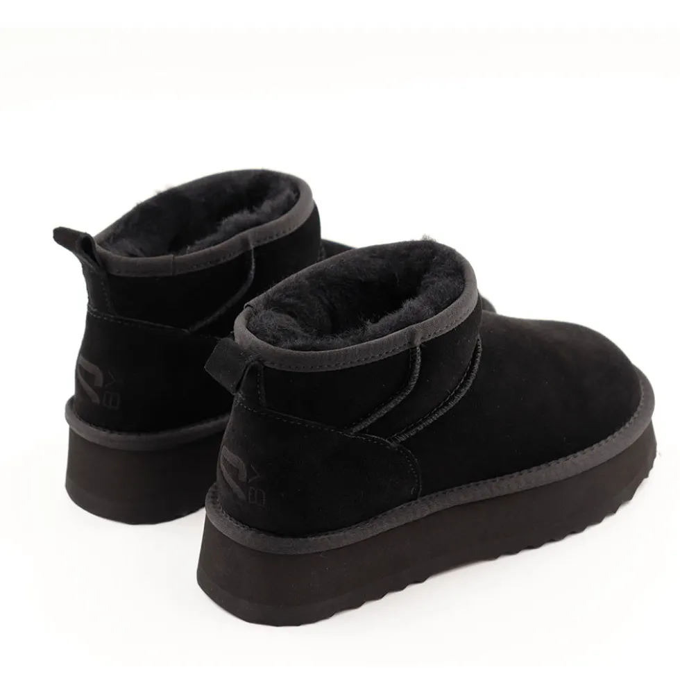 Stivaletti Imbottiti Platform S by MASSIMO SANTINI linea Springer 08 in Velour Nero