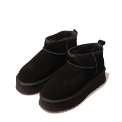 Stivaletti Imbottiti Platform S by MASSIMO SANTINI linea Pamila in Velour Nero
