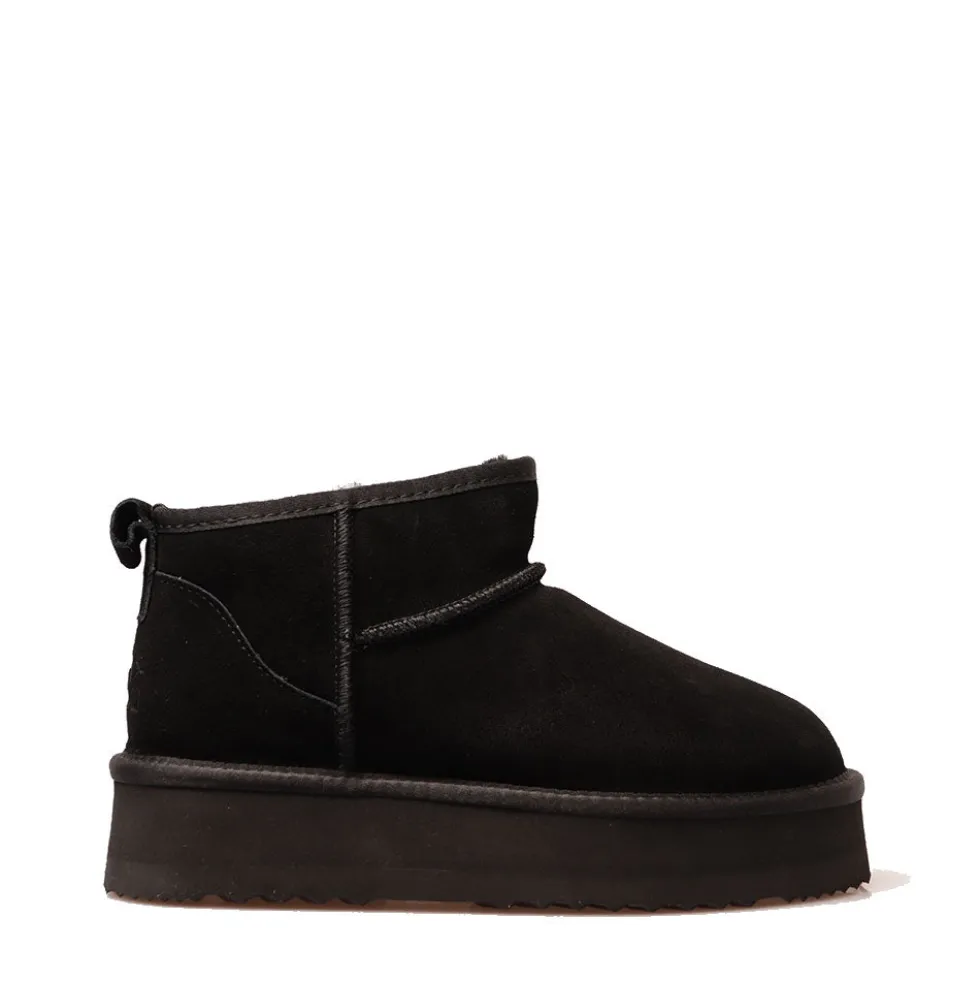 Stivaletti Imbottiti Platform S by MASSIMO SANTINI linea Pamila in Velour Nero