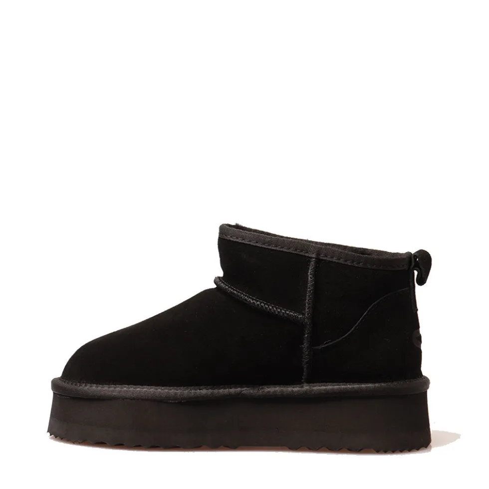 Stivaletti Imbottiti Platform S by MASSIMO SANTINI linea Pamila in Velour Nero