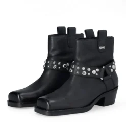 Stivaletti Texani Donna LIU JO Roxy 01 in Pelle Nera con Borchie