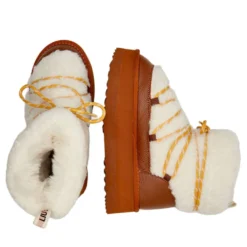 Stivali Donna da Neve LIU JO Jane 07 in Pelle e Eco Fur Marrone