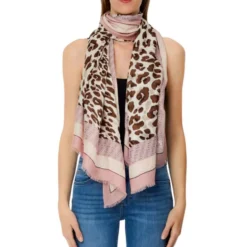 Stola Donna 90 x 180 cm LIU JO in Modal stampa Animalier Soft Peony