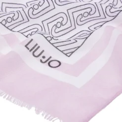Stola Donna 70 x 180 cm LIU JO in Tessuto Rosa stampa LJ All Over