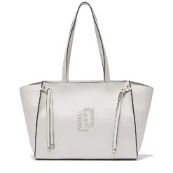 Tote Bag Large Donna LIU JO effetto Bottalato color Crema con Logo Ricamato