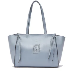Tote Bag Large Donna LIU JO effetto Bottalato Azzurro con Logo Ricamato