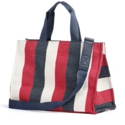 Tote Bag Large LIU JO in Canvas a Righe Blu Scuro