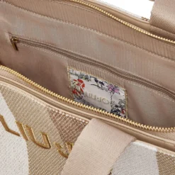 Tote Bag Large LIU JO in Canvas a Righe color Sabbia