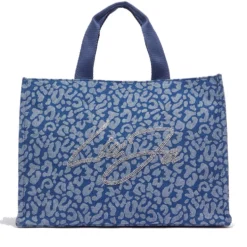 Tote Bag Large LIU JO in Denim stampa Animalier
