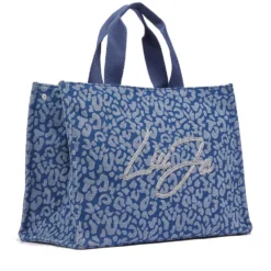 Tote Bag Large LIU JO in Denim stampa Animalier