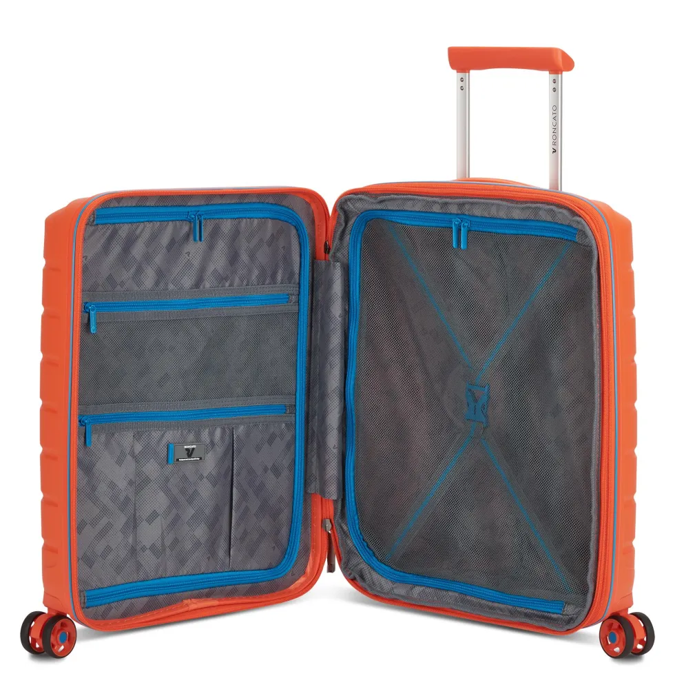 Trolley Cabina Espandibile Rigido 4 Ruote RONCATO Linea B-Flying colore Arancio Brillante