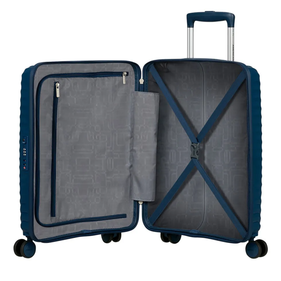 Trolley Cabina Rigido 4 Ruote AMERICAN TOURISTER linea Diablast colore Darkwave Blue