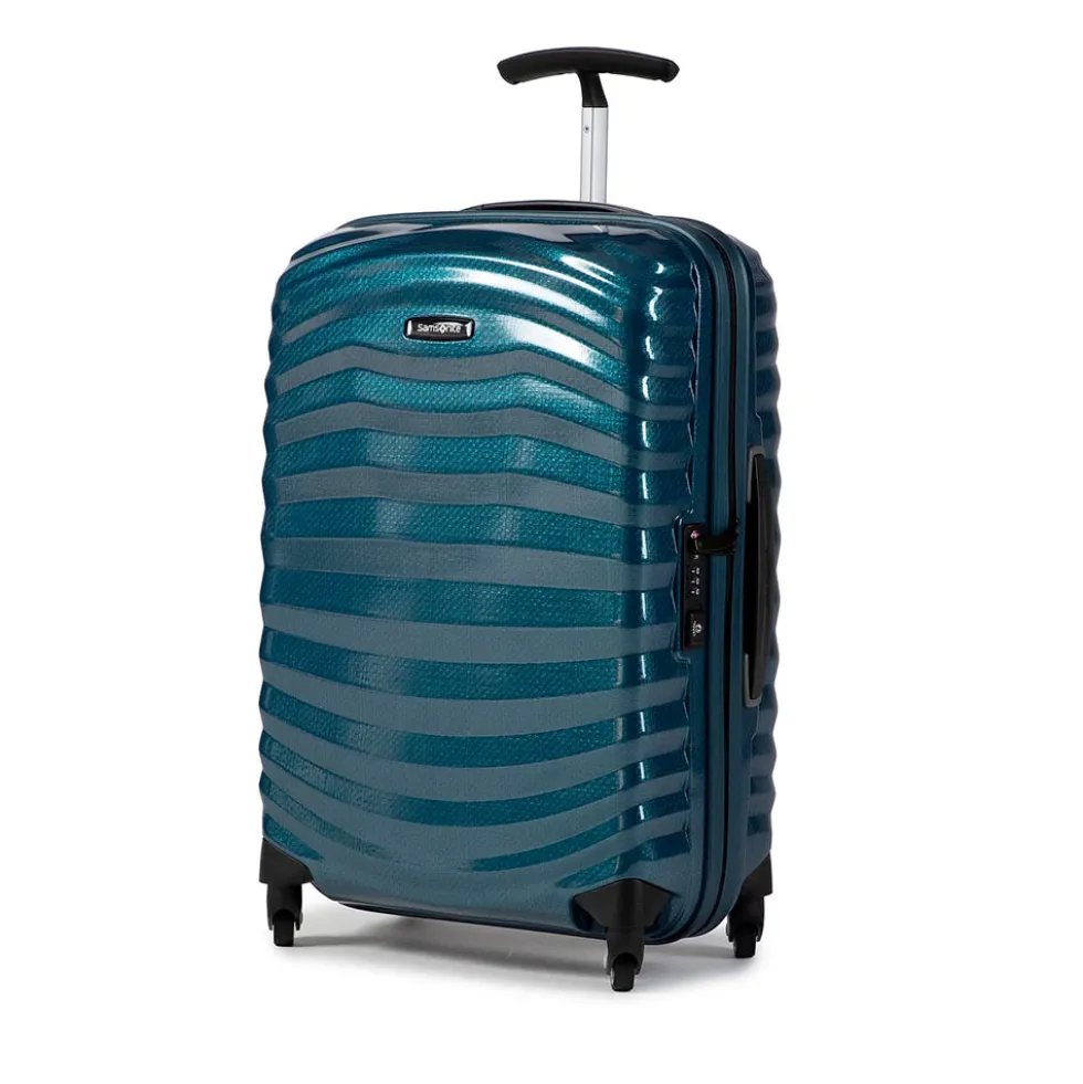 Trolley Cabina Rigido 4 Ruote SAMSONITE linea Lite-Shock Blu Petrolio