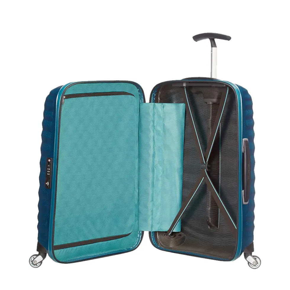 Trolley Cabina Rigido 4 Ruote SAMSONITE linea Lite-Shock Blu Petrolio
