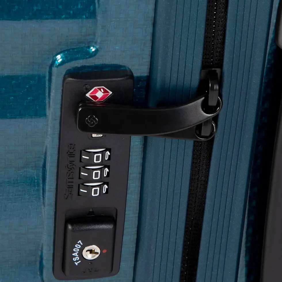 Trolley Cabina Rigido 4 Ruote SAMSONITE linea Lite-Shock Blu Petrolio