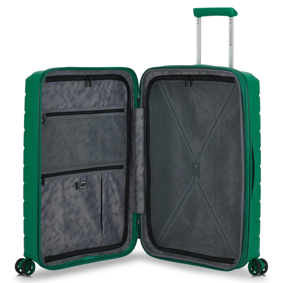 Trolley Rigido Medio Espandibile 4 Ruote RONCATO Linea B-Flying colore Verde Brillante