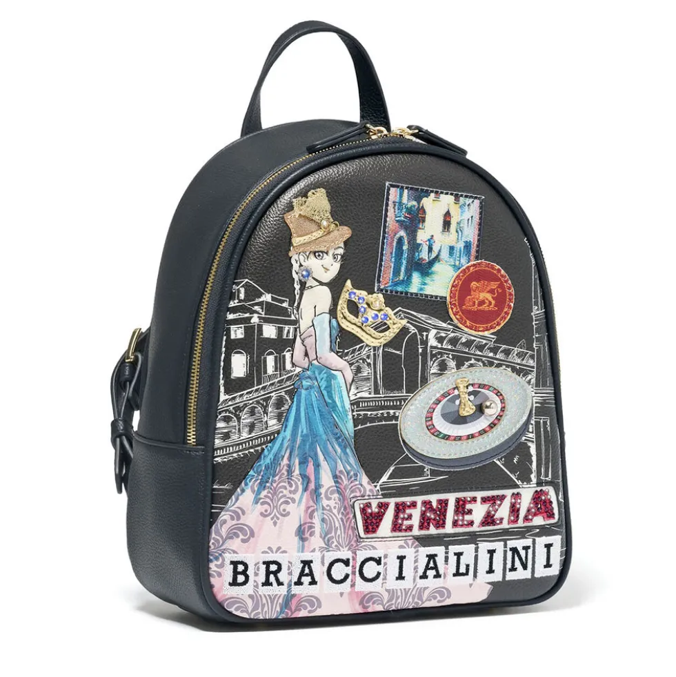 Zaino Donna BRACCIALINI linea Cartoline stampa Venezia