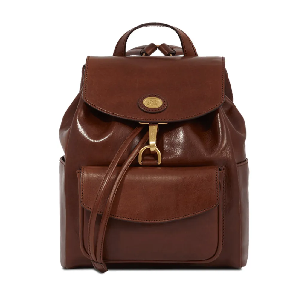 Zaino Donna con Pattina THE BRIDGE in Pelle Marrone linea Story