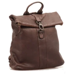 Zaino Donna GIANNI CONTI in Pelle Liscia Marrone con Pattina