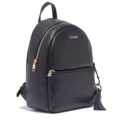 Zaino Donna LIU JO Better stampa Bottalata Nera con Charm