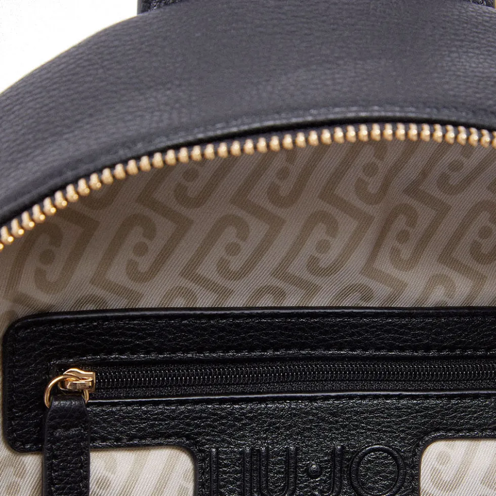 Zaino Donna LIU JO Better stampa Bottalata Nera con Charm