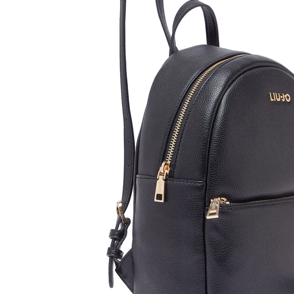 Zaino Donna LIU JO Better stampa Bottalata Nera con Charm