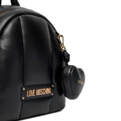 Zaino Donna LOVE MOSCHINO linea Puffy Logo Trapuntato Imbottito Nero