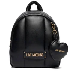 Zaino Donna LOVE MOSCHINO linea Puffy Logo Trapuntato Imbottito Nero