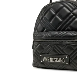 Zaino Donna LOVE MOSCHINO linea Quilted Trapuntato Nero e Nikel