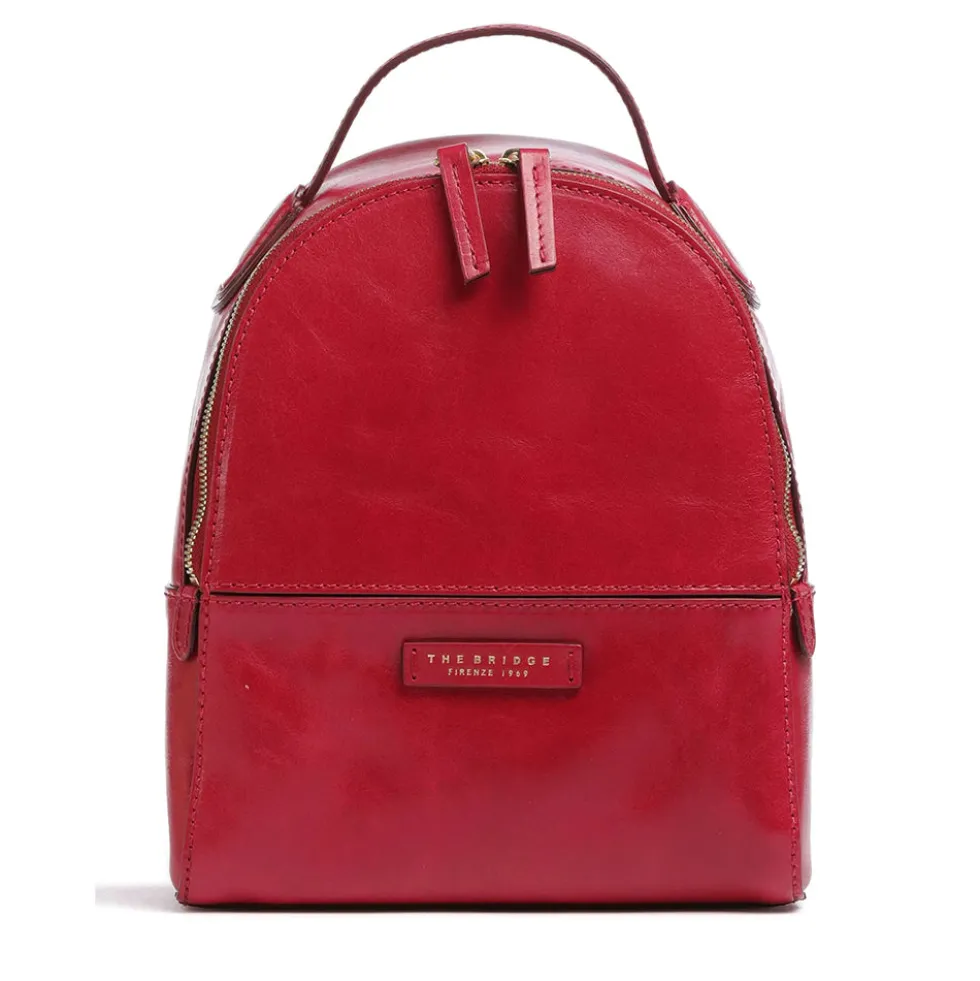 Zaino Donna Medio THE BRIDGE linea Elettra in Pelle Rosso Berry