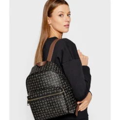 Zaino Donna POLLINI linea Heritage Logo Classic Nero e Marrone