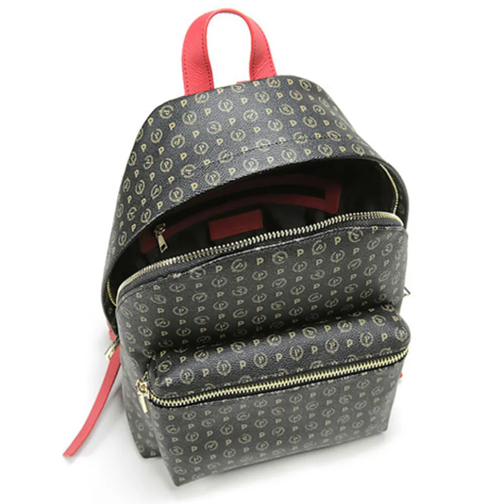 Zaino Donna POLLINI linea Heritage Logo Classic Nero e Lacca