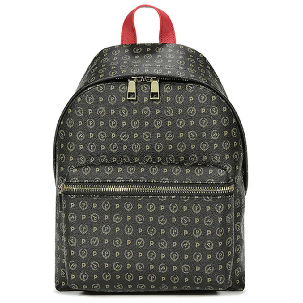 Zaino Donna POLLINI linea Heritage Logo Classic Nero e Lacca