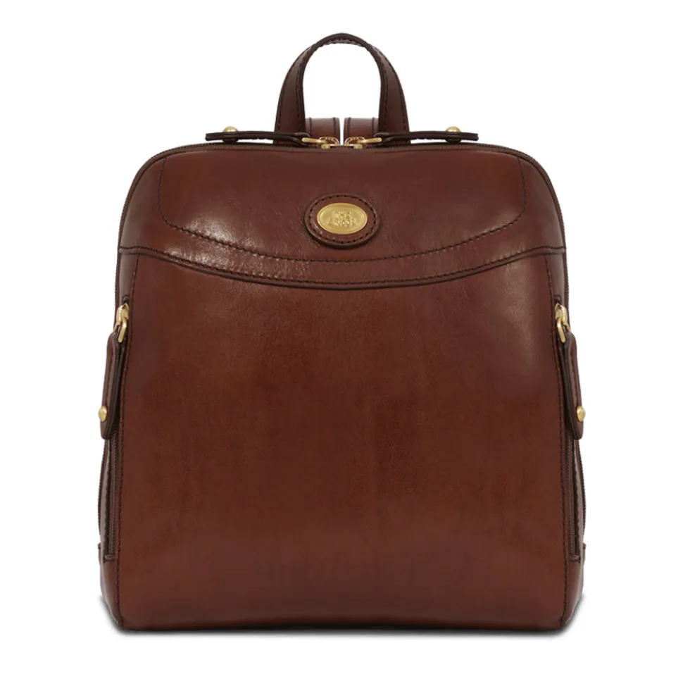 Zaino Donna THE BRIDGE in Pelle Marrone linea Story Made in Italy