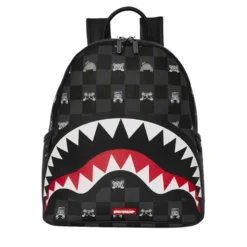 Zaino Small SPRAYGROUND stampa Gray Peeking Character Check Savage